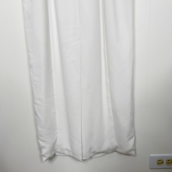 Fame and Partners Midi Slip Dress White US 6 Square Neck Bridal Bachelorette - Picture 6 of 14